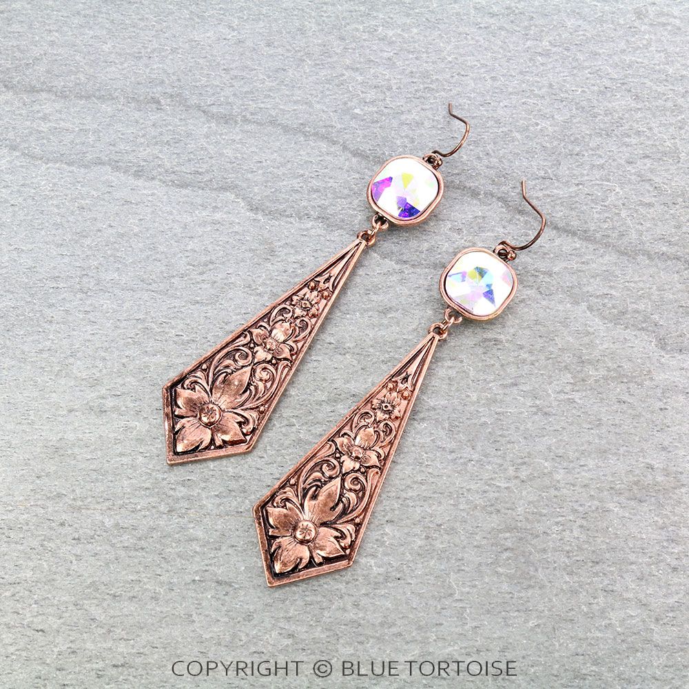 Flower Casting Kite with Stone Dangle Earrings