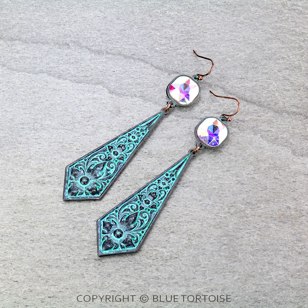 Flower Casting Kite with Stone Dangle Earrings