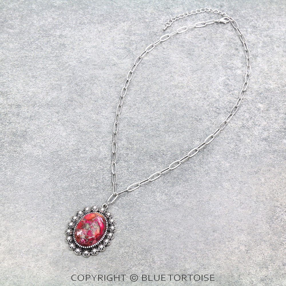Western Compressed Gemstone Necklace