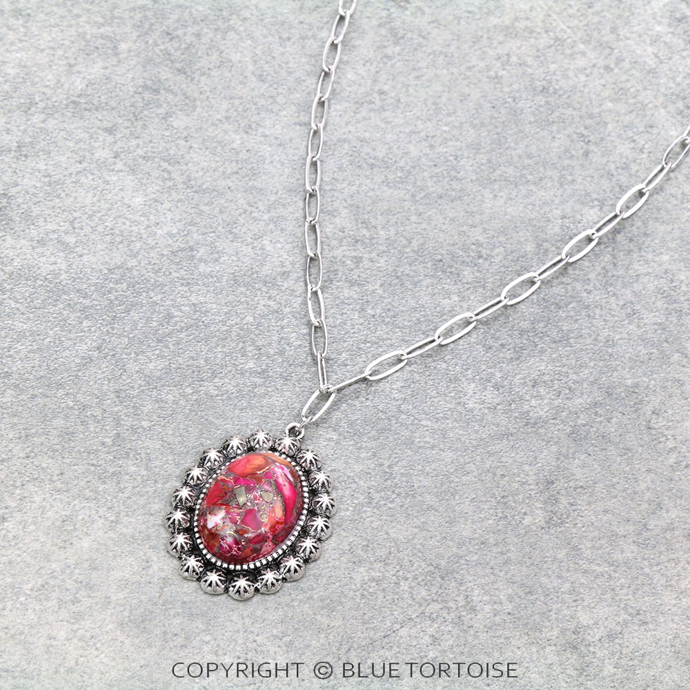 Western Compressed Gemstone Necklace - Image 3