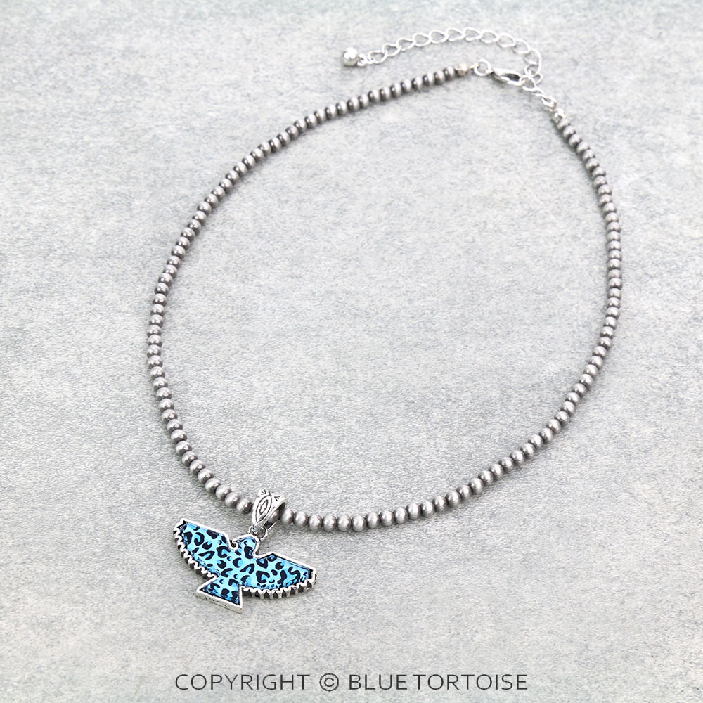Western Thunderbird Flat Bubble Pendant Necklace