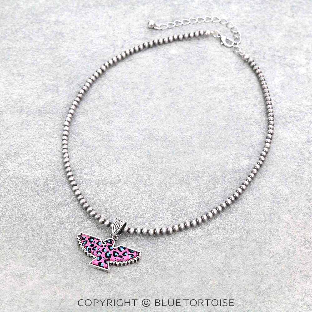 Western Thunderbird Flat Bubble Pendant Necklace