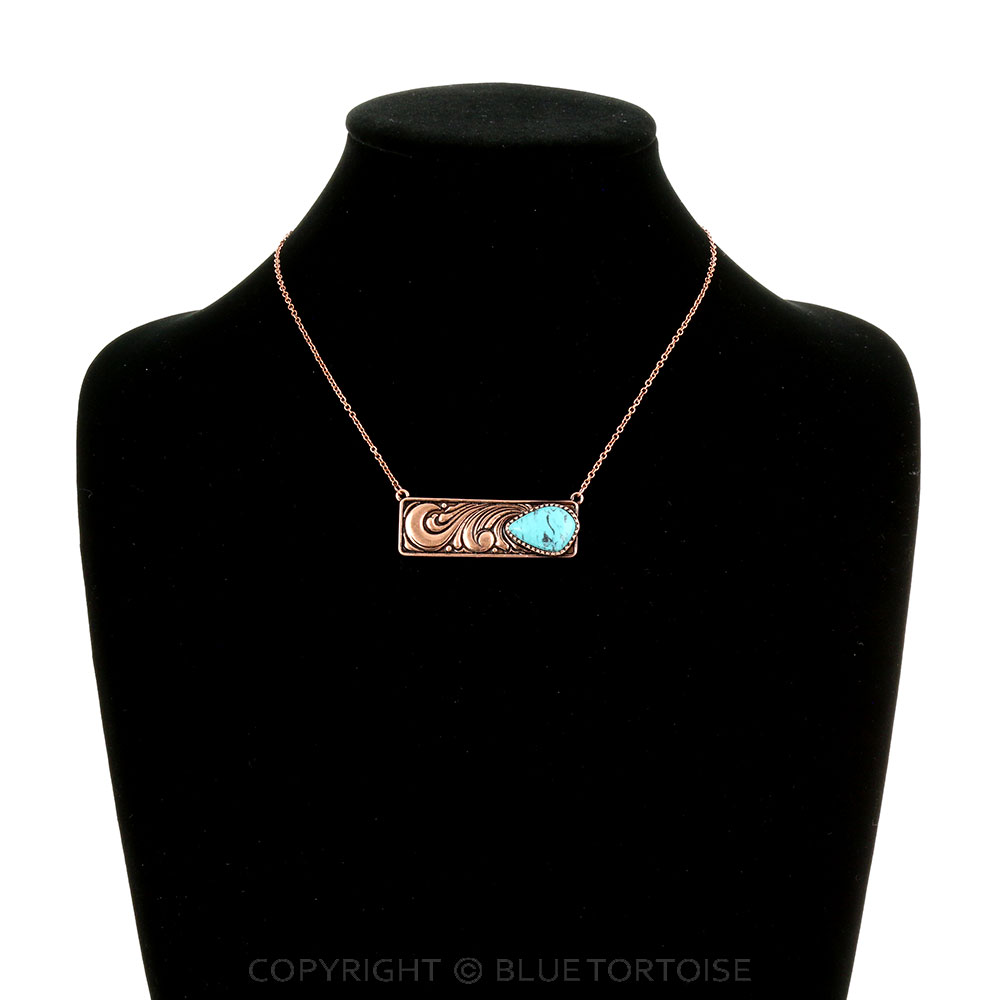Floral Casting Bar with Stone Necklace - Image 2
