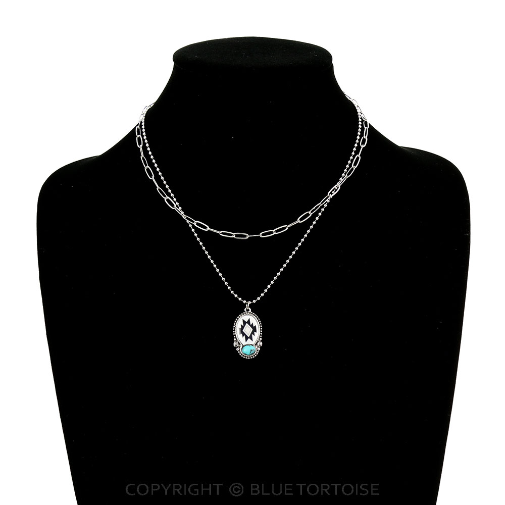Epoxy Aztec with Stone Necklace - Image 2