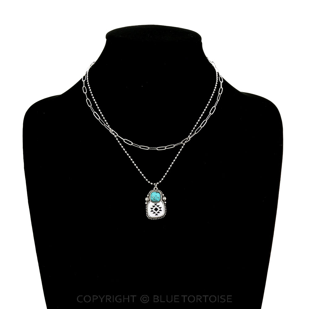 Epoxy Aztec with Stone Necklace - Image 2