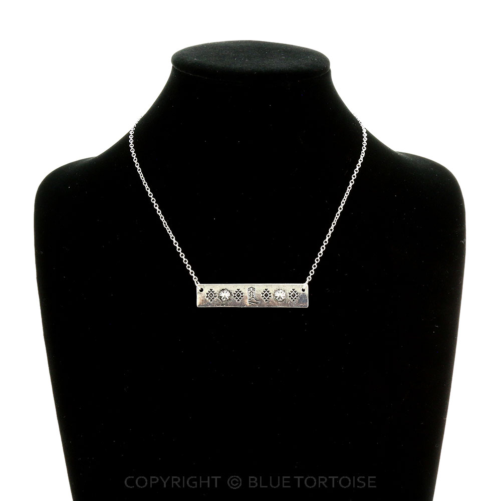 Western Cowgirl Boot Bar Necklace - Image 2