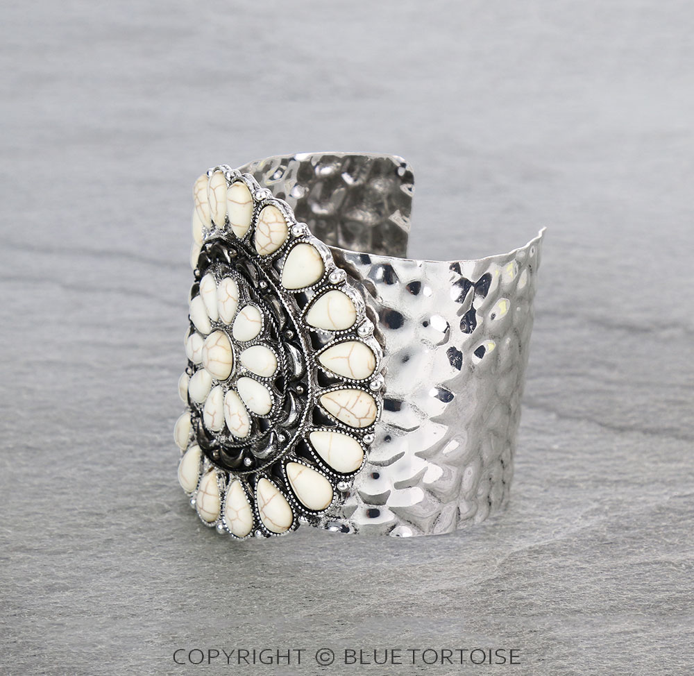 Western Concho Stone Cuff Bracelet - Image 2