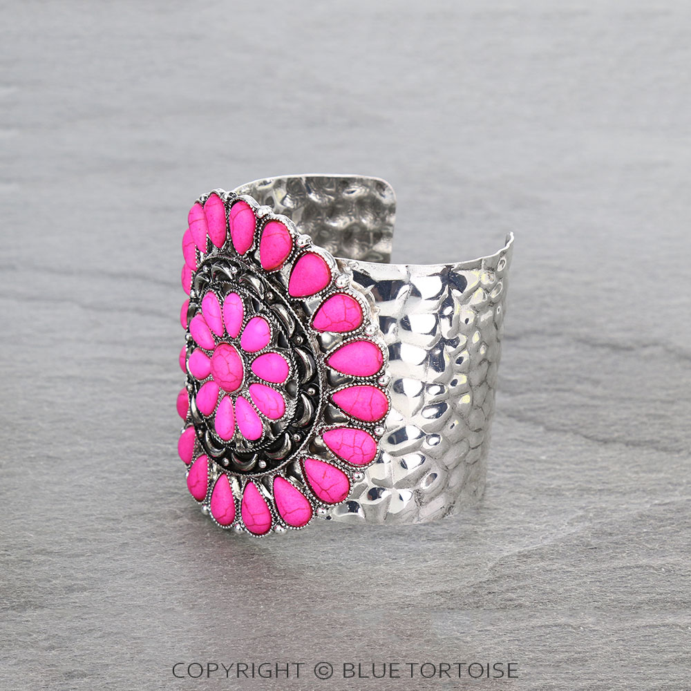 Western Concho Stone Cuff Bracelet - Image 2