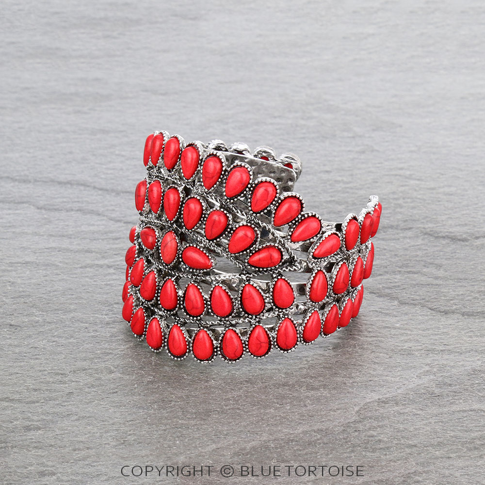 Western Design Stone Cuff Bracelet - Image 2