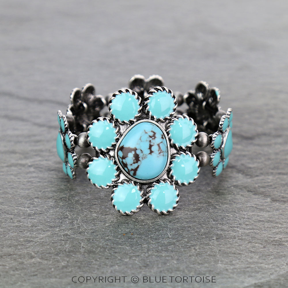 Western Epoxy with Stone Stretch Bracelet