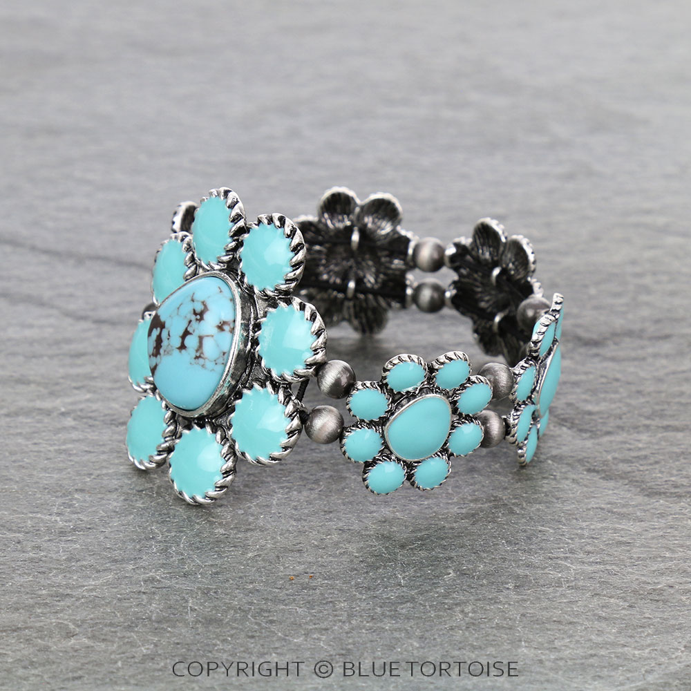 Western Epoxy with Stone Stretch Bracelet - Image 2