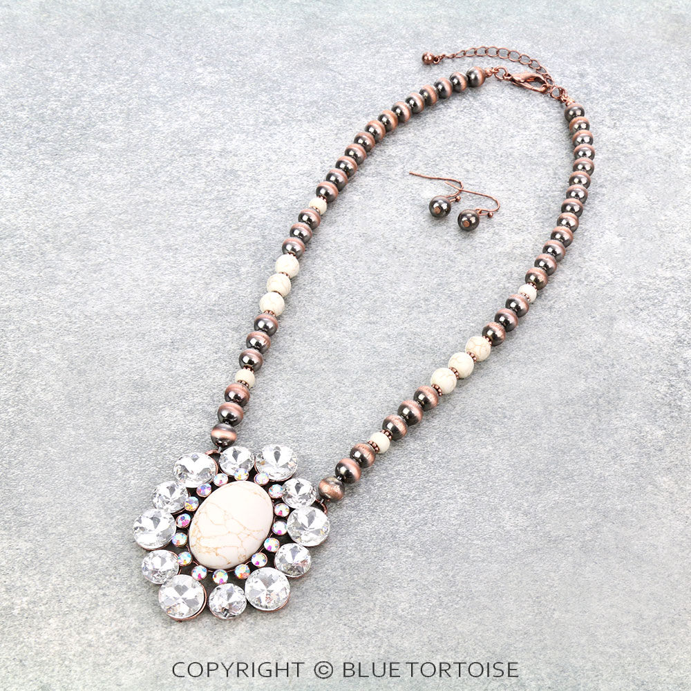 Western Concho with Stone Necklace Set