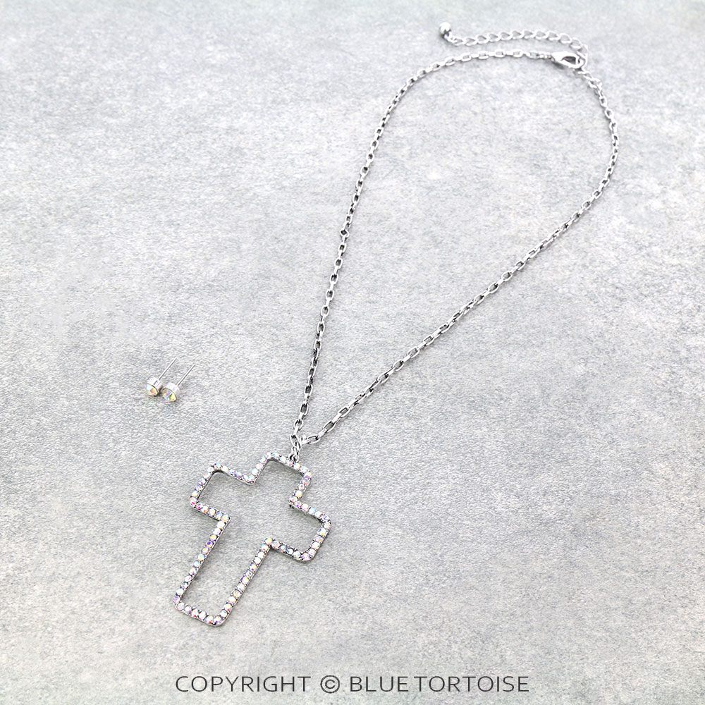 Cross Pendant Necklace Set