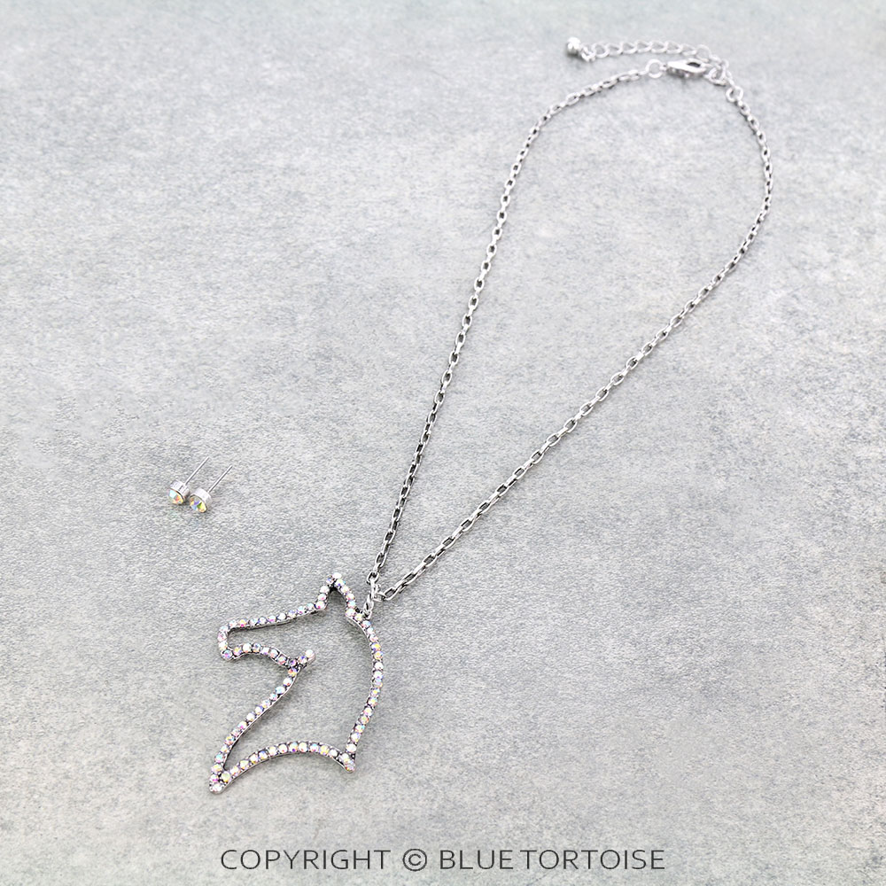 Horse Pendant Necklace Set