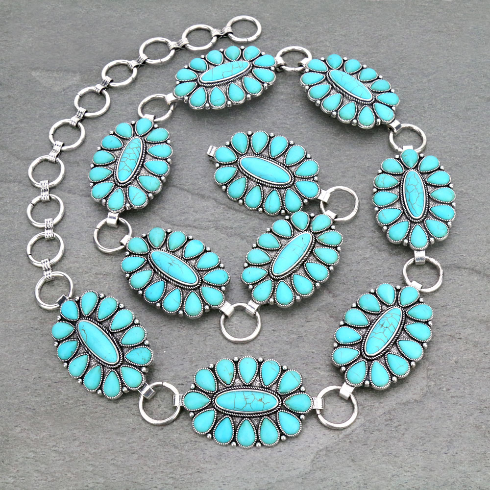 Western Concho with Stone Belt S/M