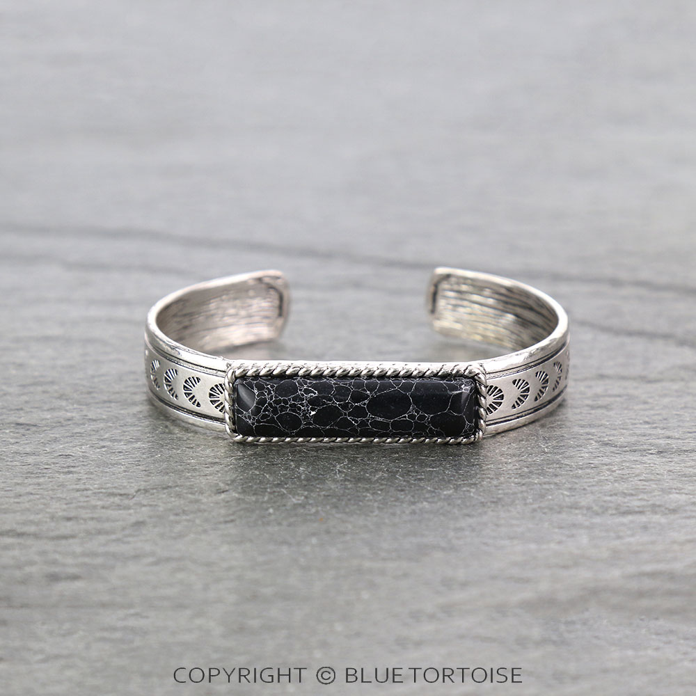Bar Stone C Cuff Bracelet