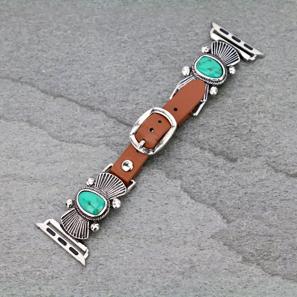 Large Western Style Apple Watch Leather Band