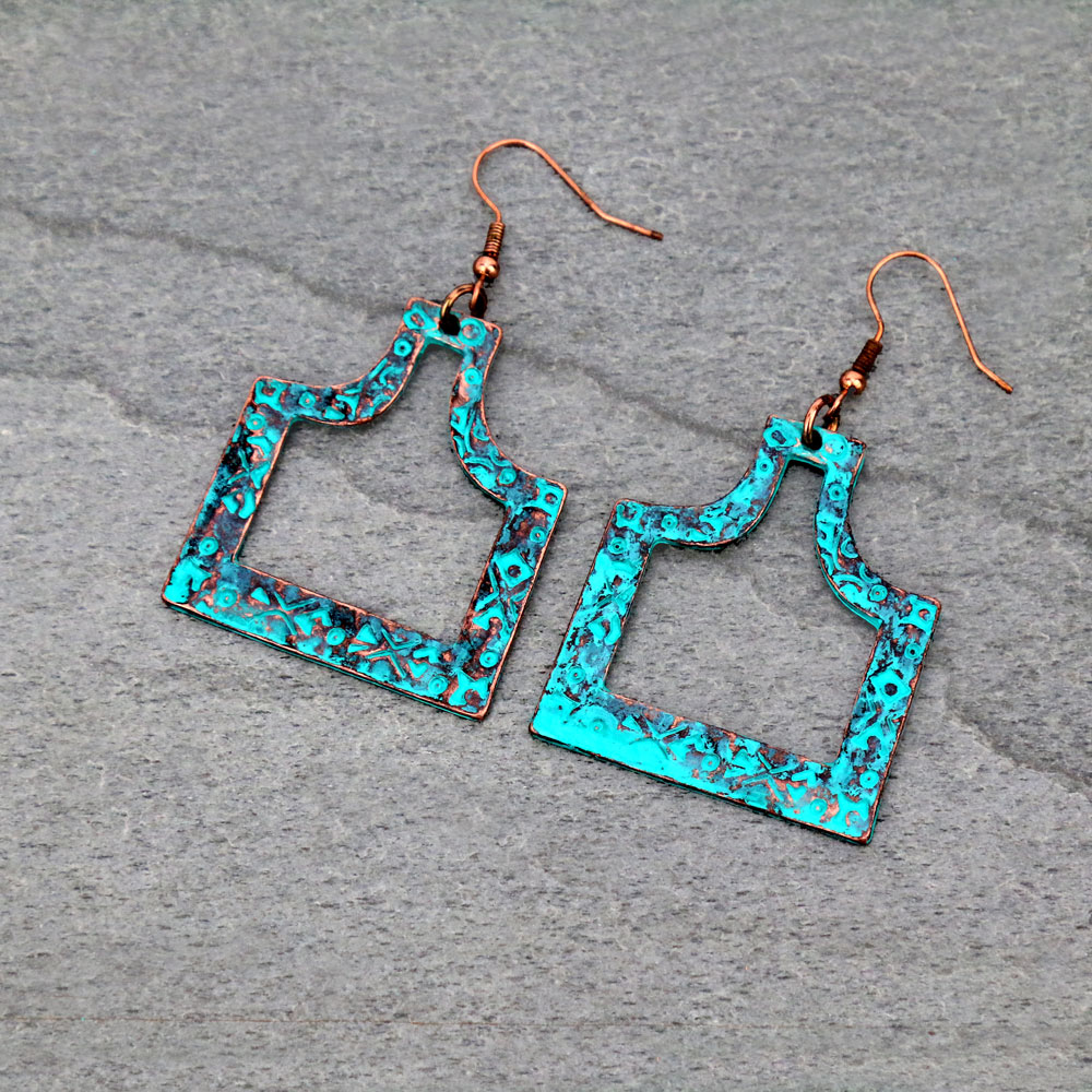 Western Cattle Tag Cutout Dangle Earrings