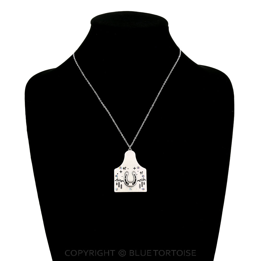 Western Horseshoe Ear Tag Necklace - Image 2