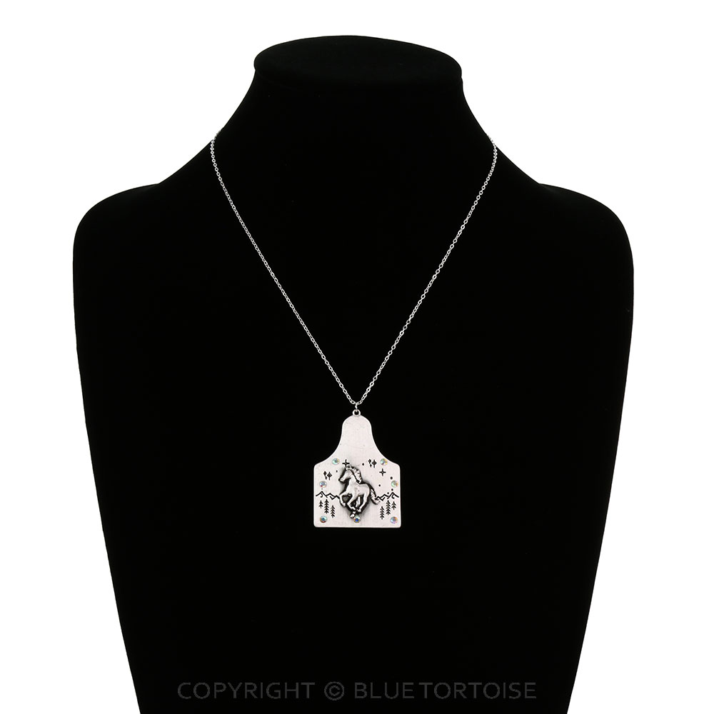 Western Horse Ear Tag Necklace - Image 2