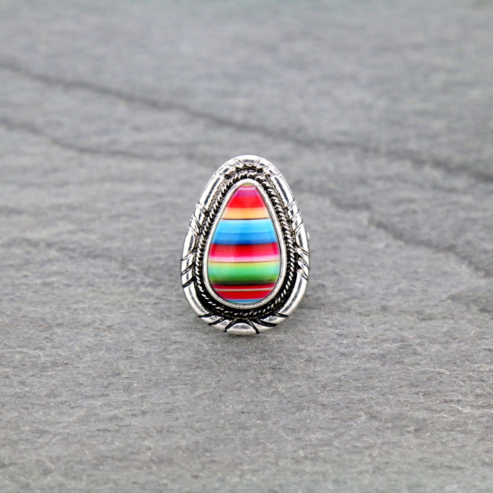 Teardrop Serape Cuff Ring