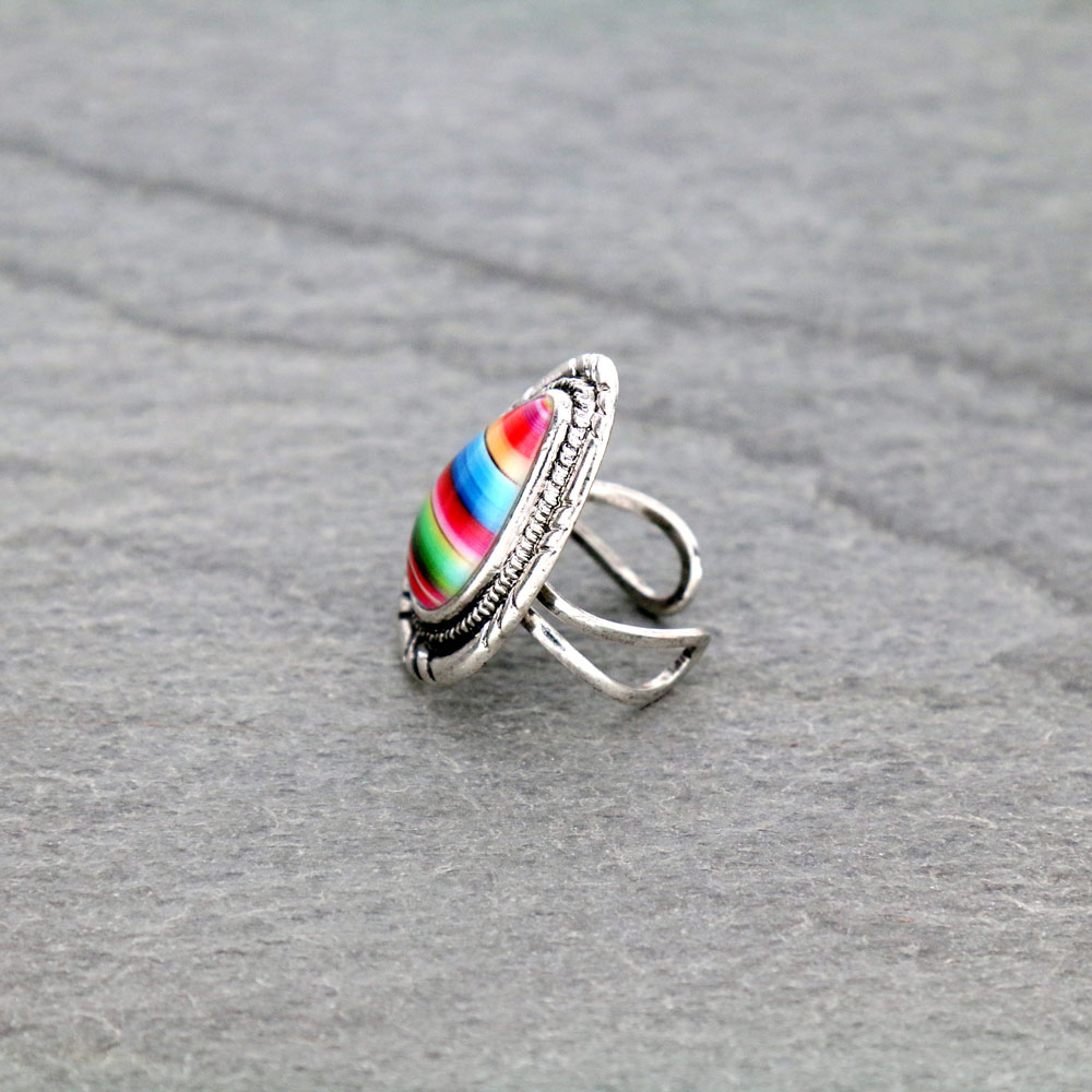 Teardrop Serape Cuff Ring - Image 2