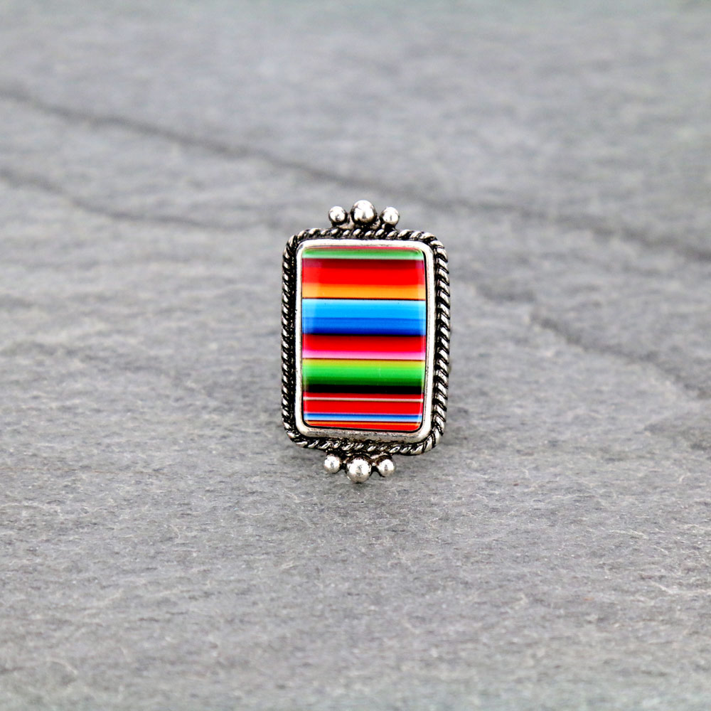 Rectangle Serape Cuff Ring