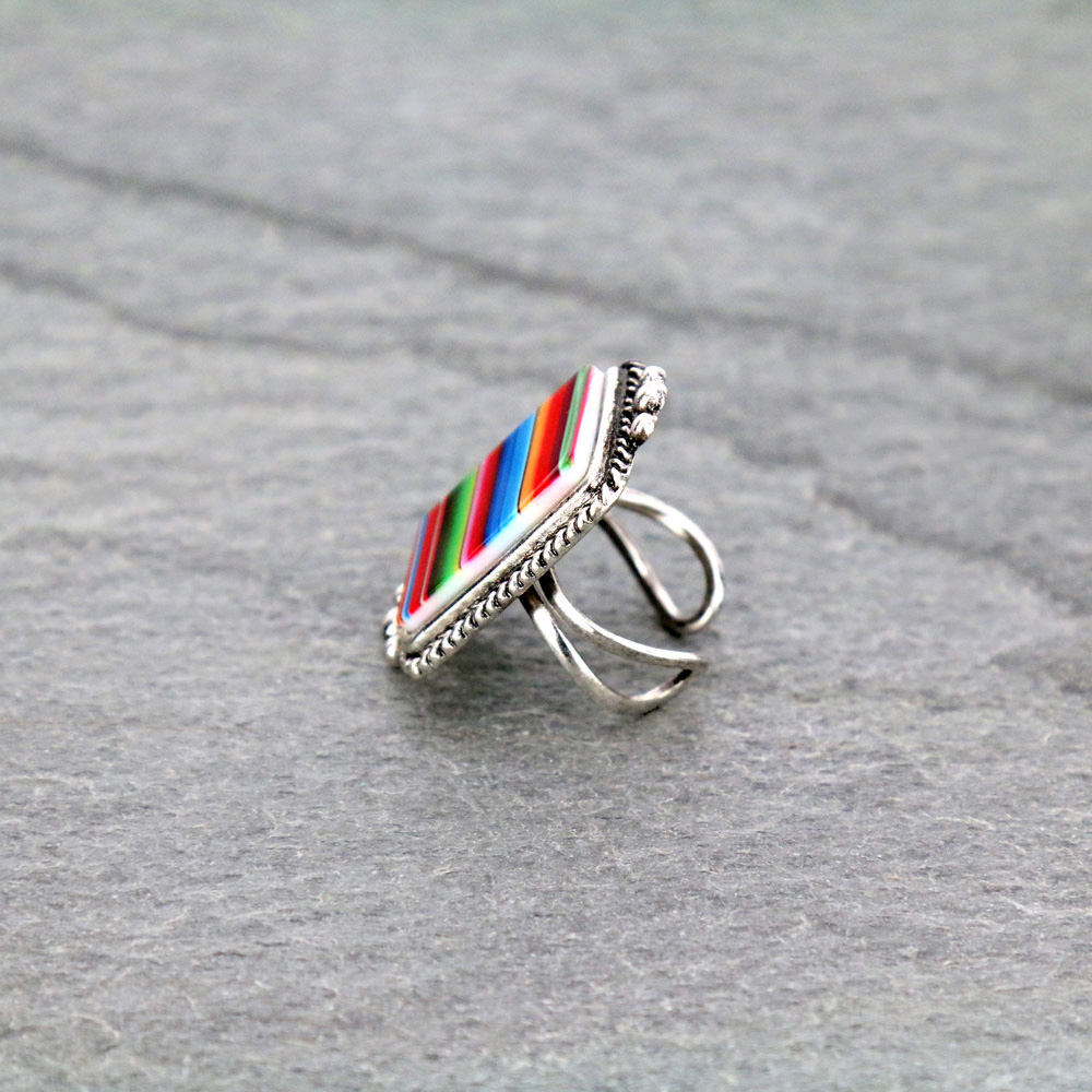 Rectangle Serape Cuff Ring - Image 2