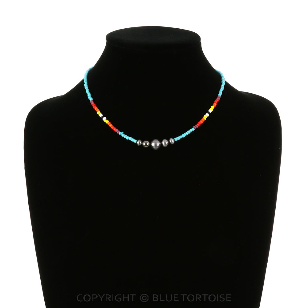 Seed Bead & Graduated Pearl Necklace - Image 2