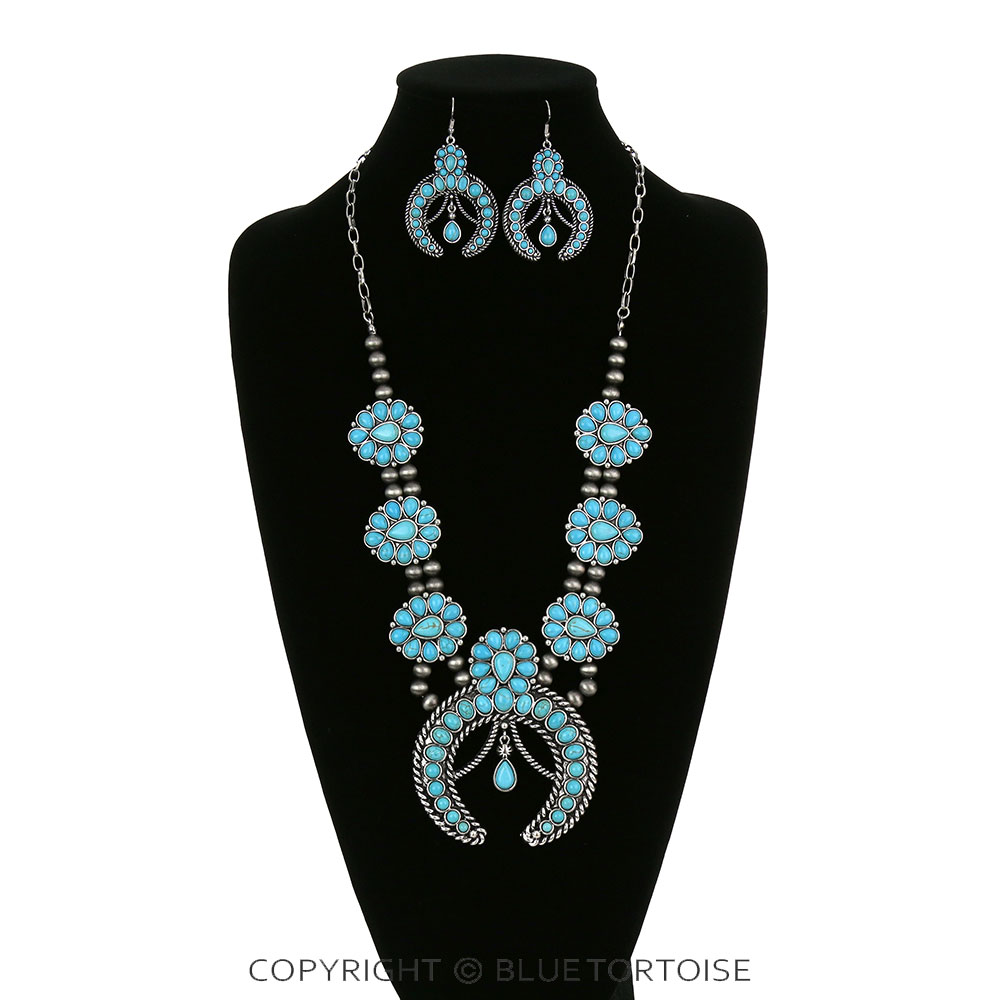 Western Squash Blossom Necklace Set - Image 2
