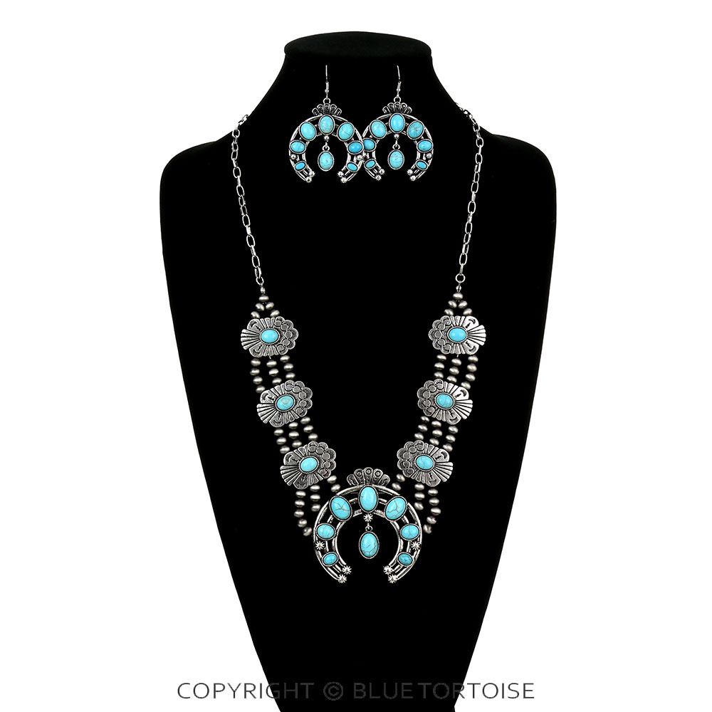 Western Squash Blossom Necklace Set - Image 2