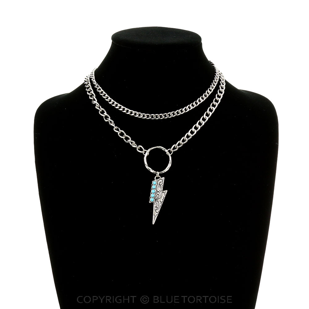Western Thunder 2 Layered Chain Necklace - Image 2