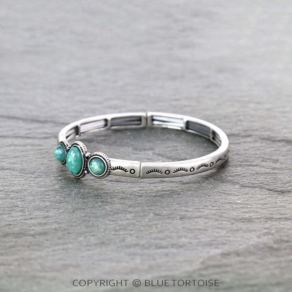 Western Opal Resin Stretch Bracelet - Image 2