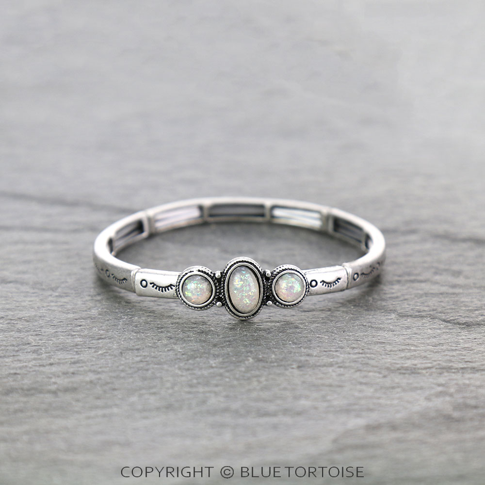 Western Opal Resin Stretch Bracelet