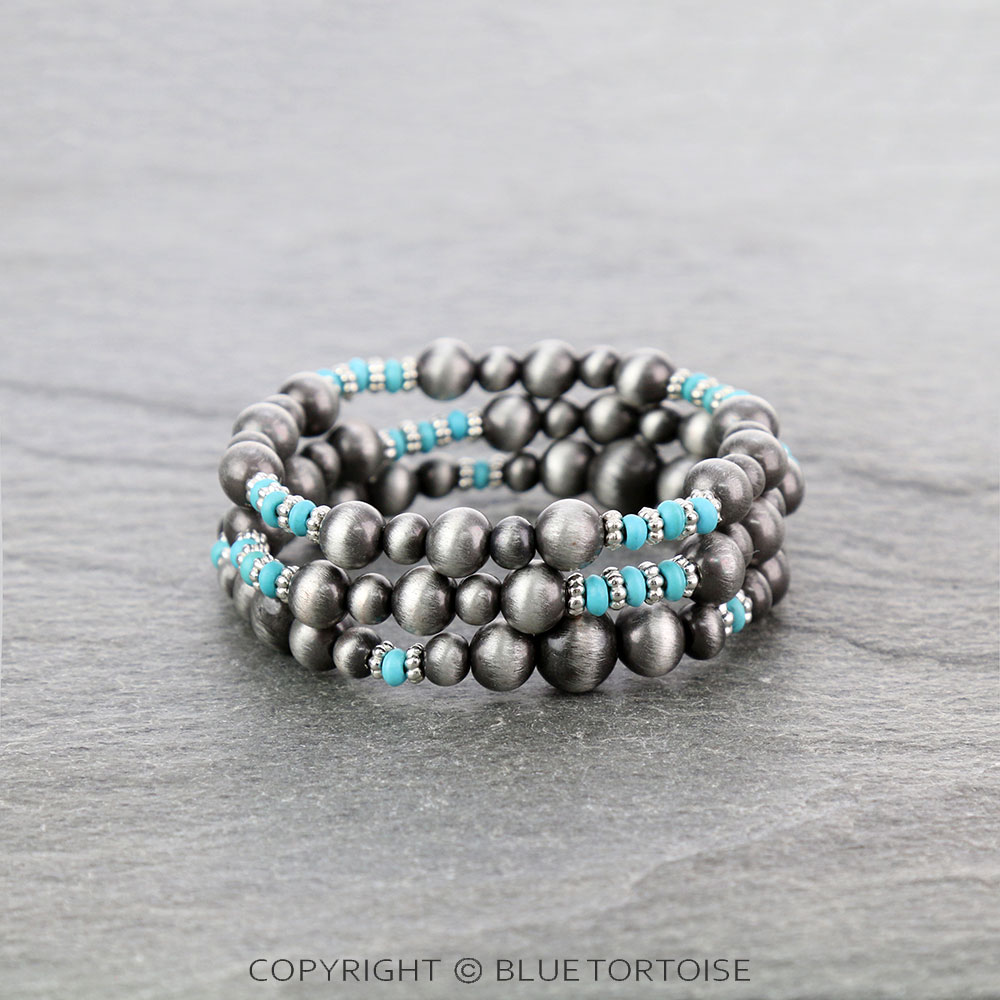 Graduated Pearl and Bead Stackable Bracelets