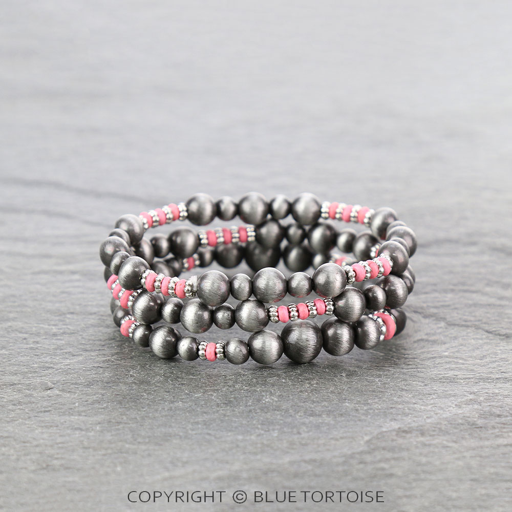 Graduated Pearl and Bead Stackable Bracelets