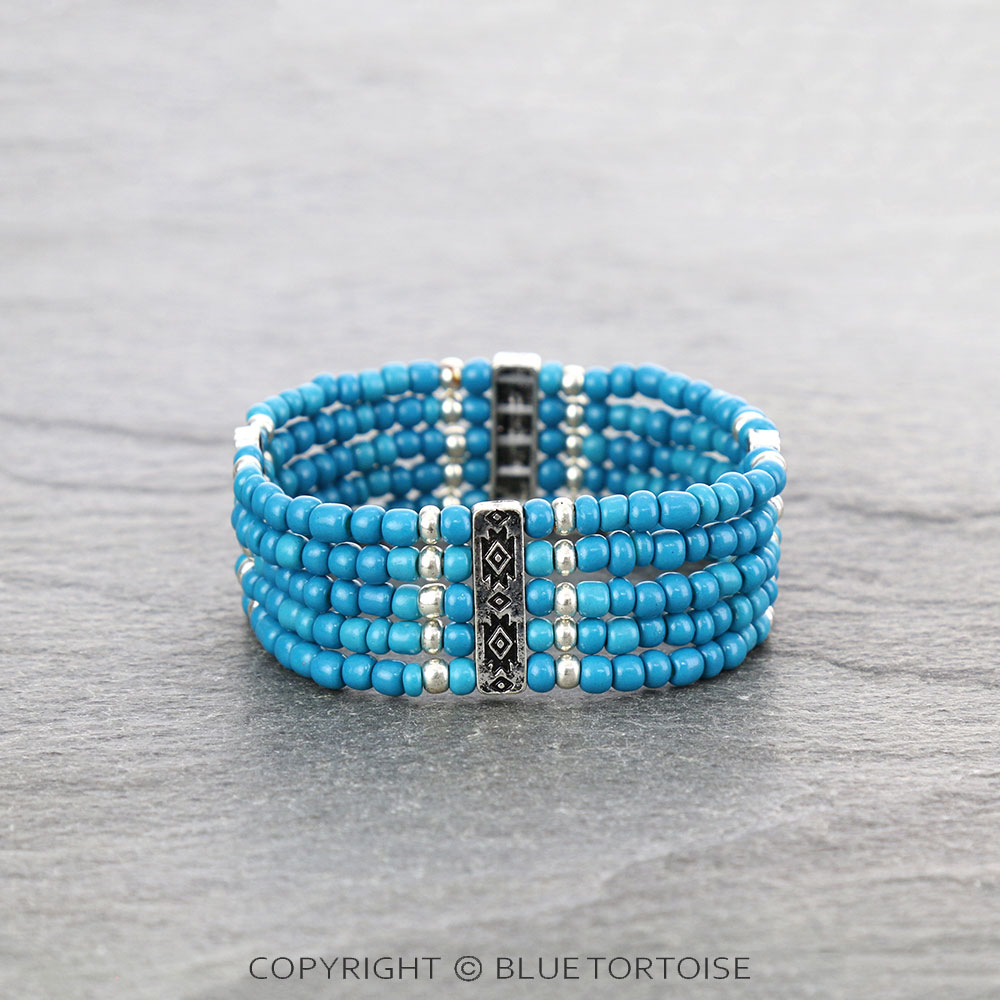 Aztec Style Seed Bead Stretch Bracelets