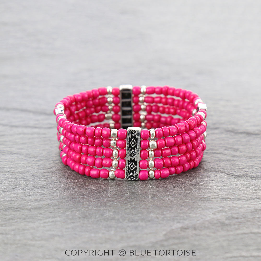 Aztec Style Seed Bead Stretch Bracelets