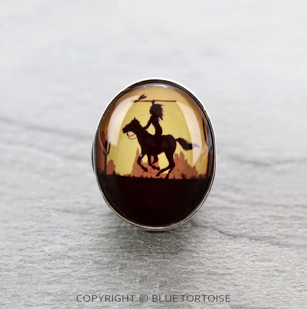 Western Indian Scenery Flat Bubble Phone Grip & Stand