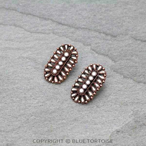 Western Concho Post Earrings