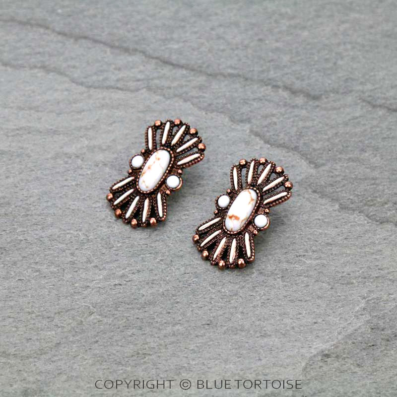 Western Concho Post Earrings