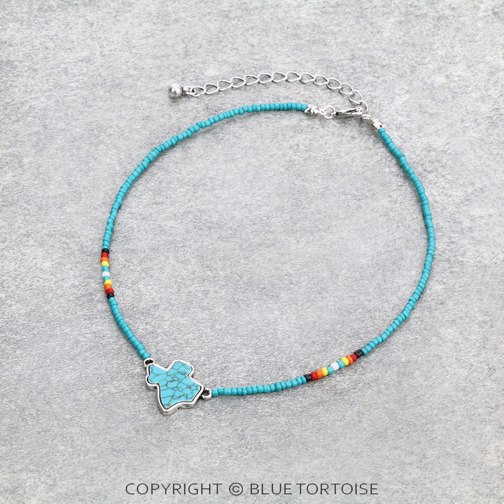 Texas Map with Seed Bead Choker