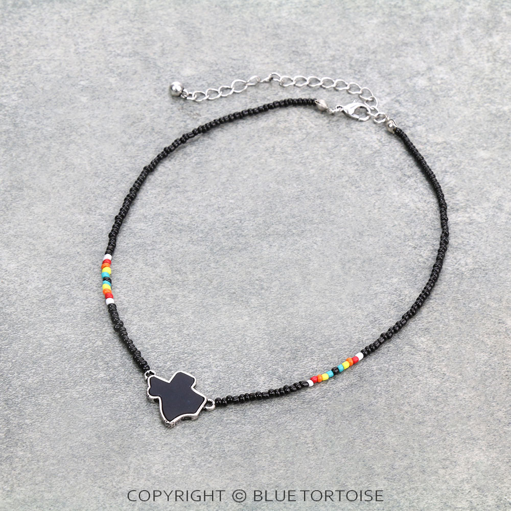 Texas Map with Seed Bead Choker