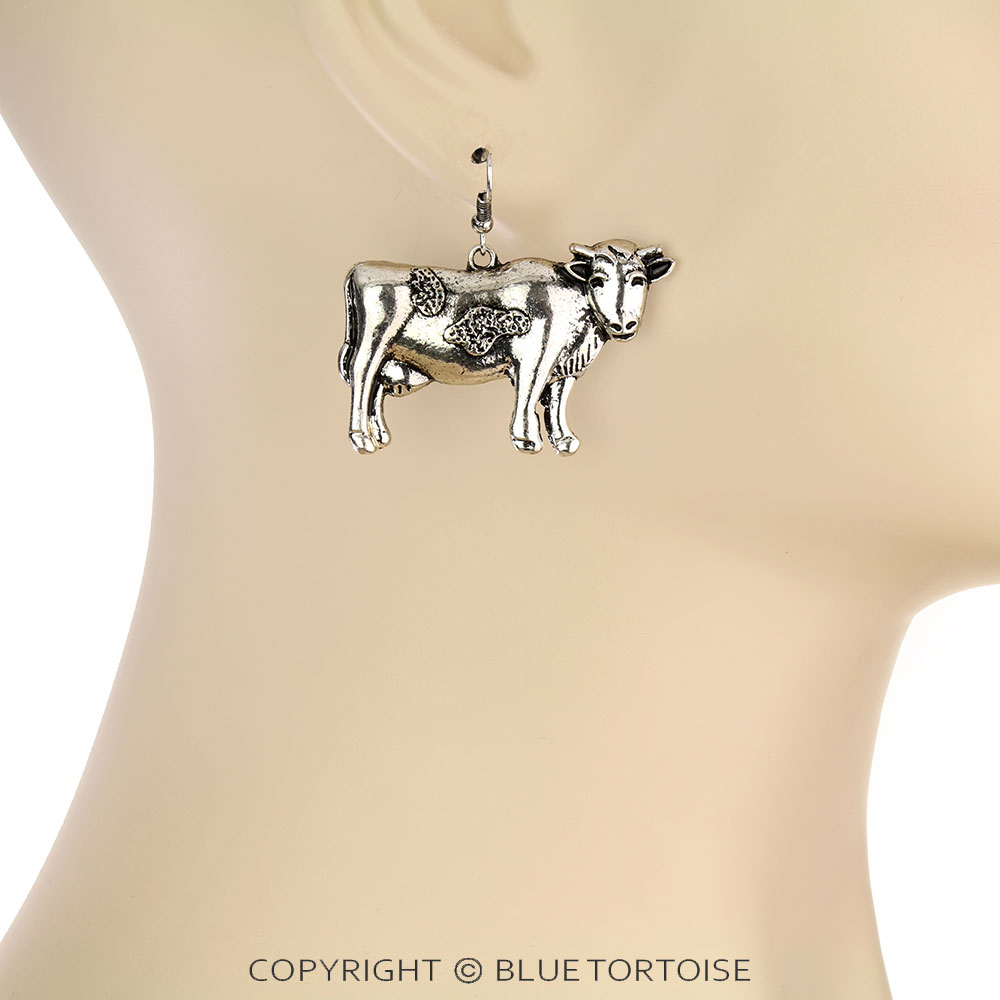 Western Cow Dangle Earrings - Image 2