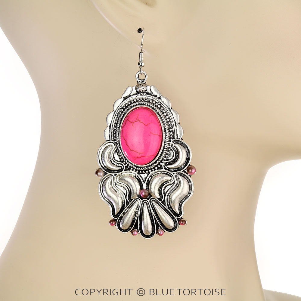 Cosmic Unicorn Bead with Stone Dangle Earrings - Image 2