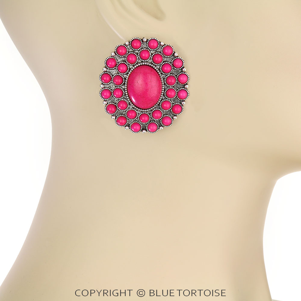 Western Stone Post Earrings - Image 2