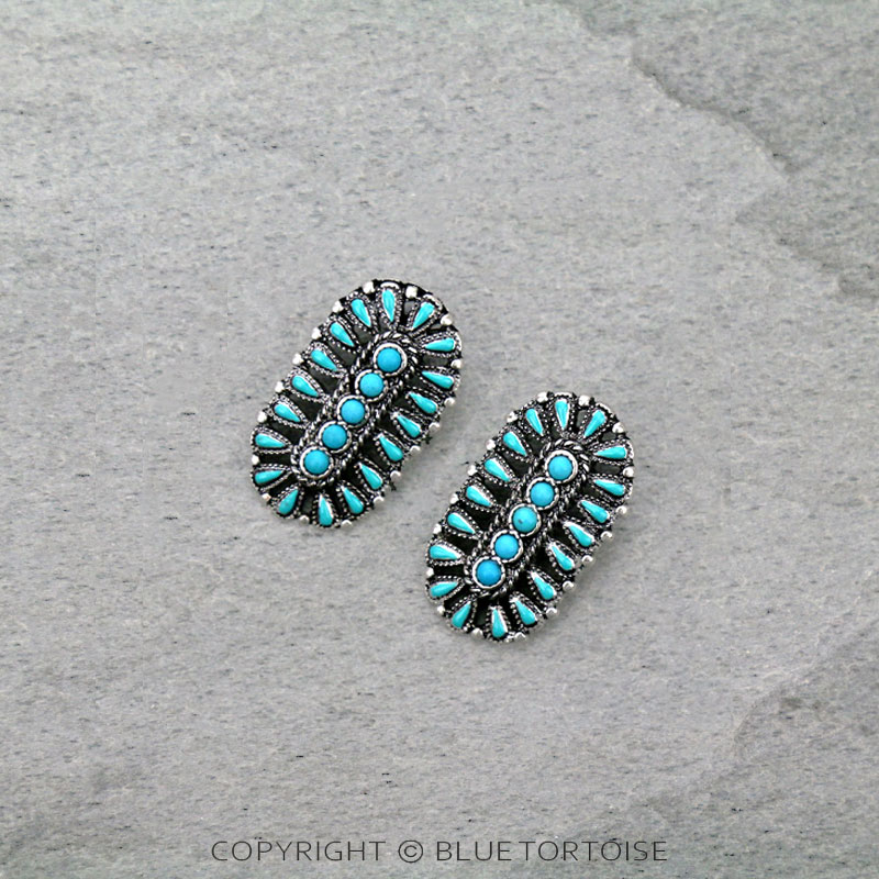 Western Concho Post Earrings