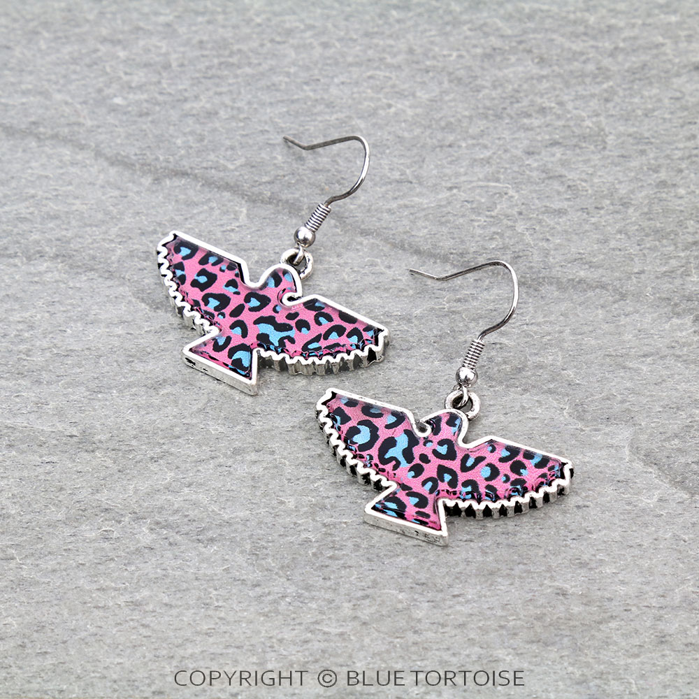 Western Thunderbird Flat Bubble Dangle Earrings
