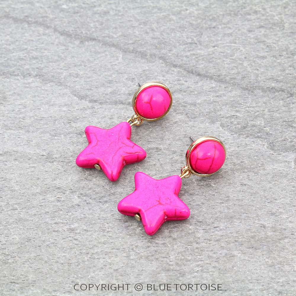 Star Stone Stud Earrings