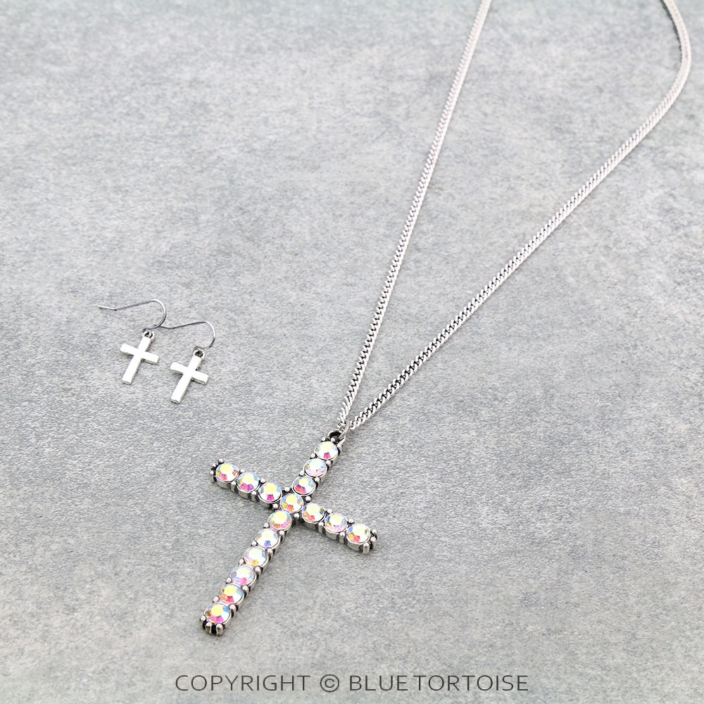 Cross Pendant Necklace Set